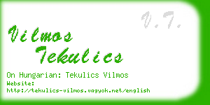 vilmos tekulics business card